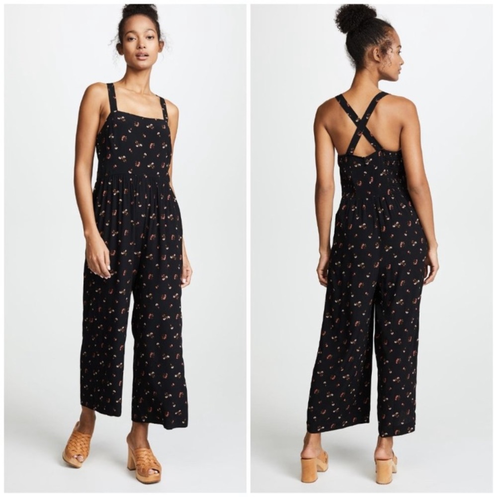 Madewell Smocked Crop Jumpsuit